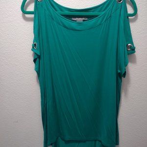 Beautiful Green Top with Peek-a-boo shoulders